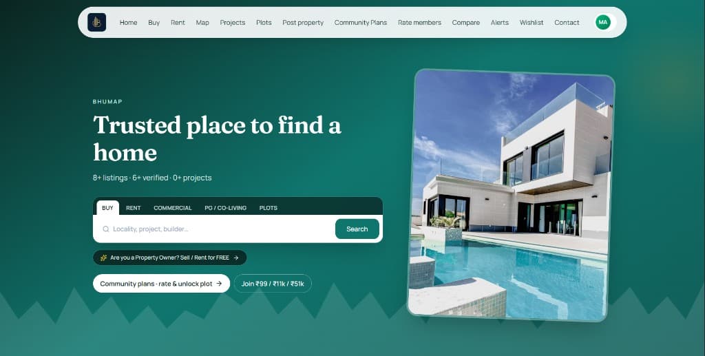 Bhumap website screenshot