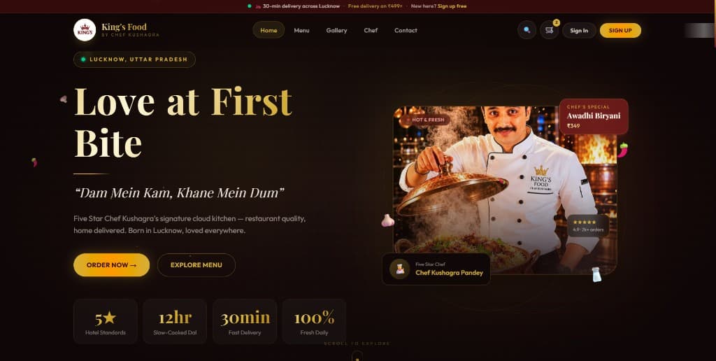 King's Food website screenshot